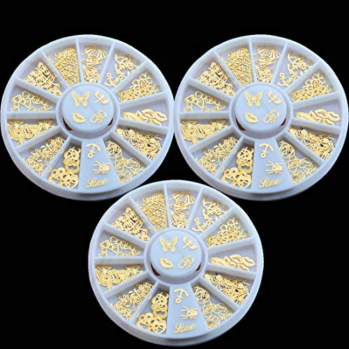 Hot 12 Models/set Gold 3D Design Christmas Nail Sticker Bling Bows Nail Art Manicure Stickers Decals For Women Nails Decoration