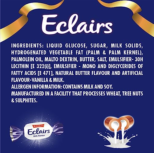 Image of BakeMate Eclairs Chocolate Pack - 83 Pieces (750g) | Chocolates for Birthday Distribution | Soft Milk Chocolates Toffee with Creamy Filling | Birthday Party Pack Chocolate | Parties & Celebrations