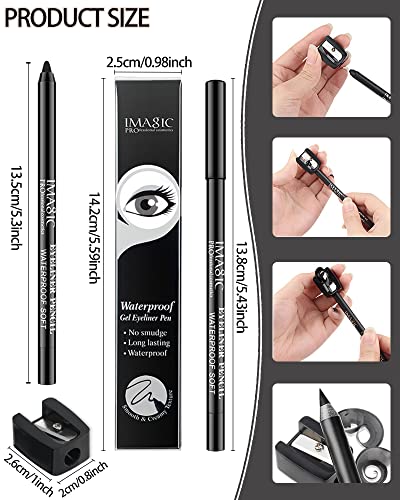 Lysdefeu 2Pcs Black Waterproof Smudge-Proof Gel Eyeliner Pencil With Sharpener thumb #2