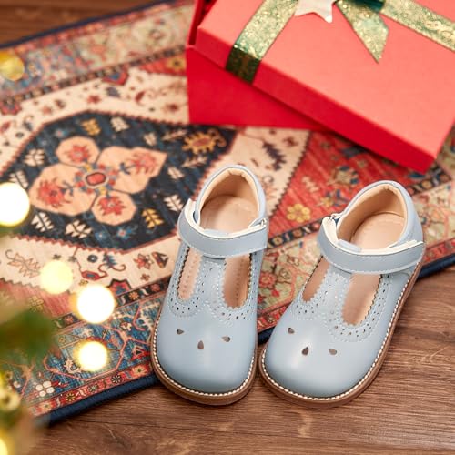 Image of GINFIVE Toddler Girls Dress Shoes Little Kids Flats School Mary Janes Shoes