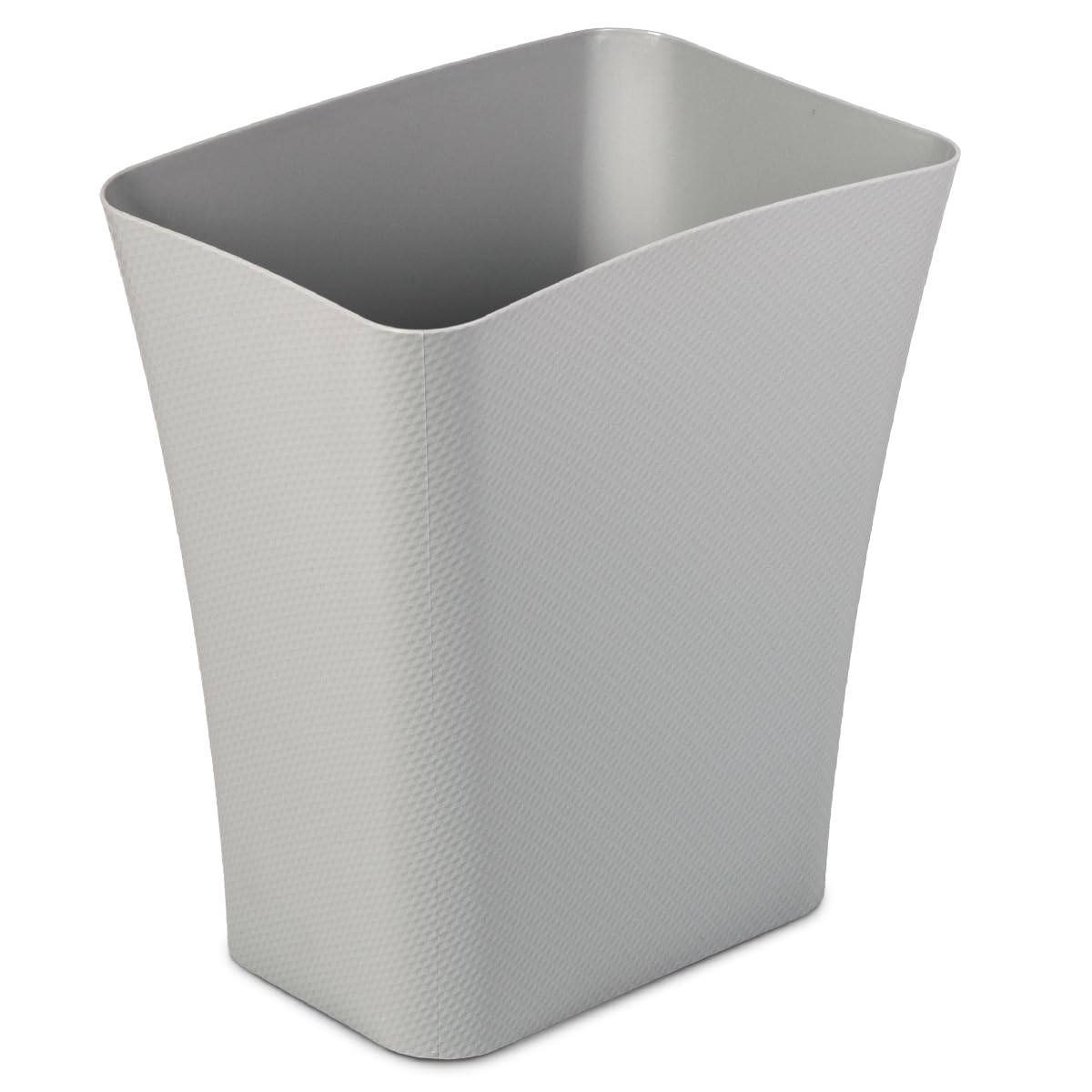 CLOROX Textura Slim Trash Can - 3.1 Gallon Small Waste Basket for Narrow Spaces - Skinny Plastic Garbage Bin for Bathroom, Bedroom, or Office, Grey