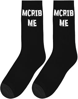 Mcrib Me Funny Crew Socks Adult Humor Gag Joke Gift Novelty Party Mid Calf Sock For Men Women
