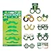 St Patrick's Day Accesorios Party Favor Set - 6x Pegatina de bigotes falsos y 9x Gafas de sol, Autoadhesivo Barba, Día del festival irlandés Vasos de papel Trébol Sombrero de duende Forma Gafas