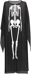 Fantasia Halloween Capa Pânico Esqueleto Adulto Túnica