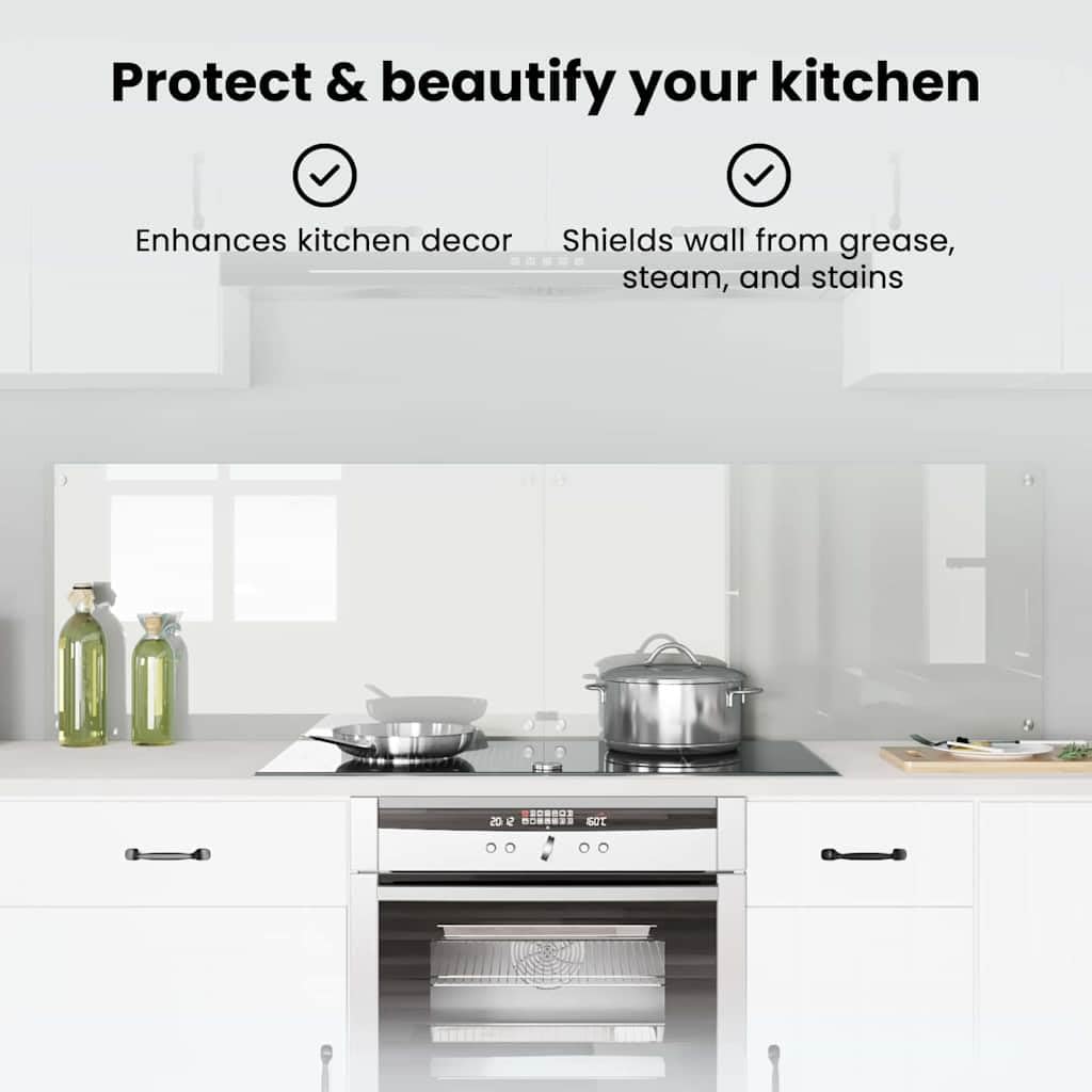 vidaXL Schienale da Cucina 2 PCS Trasparente 90 x 50 cm, Design da Cucina alla Moda: Schienale in Vetro, Parete Resistente al Calore, estetica Moderna per la ristrutturazione