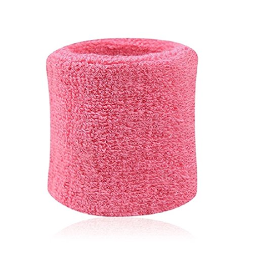 NoyoKere Wristband Athletic Cotton Cloth Wristband Basketball Strap Tennis Badminton Wrist Support pour Sport Rose