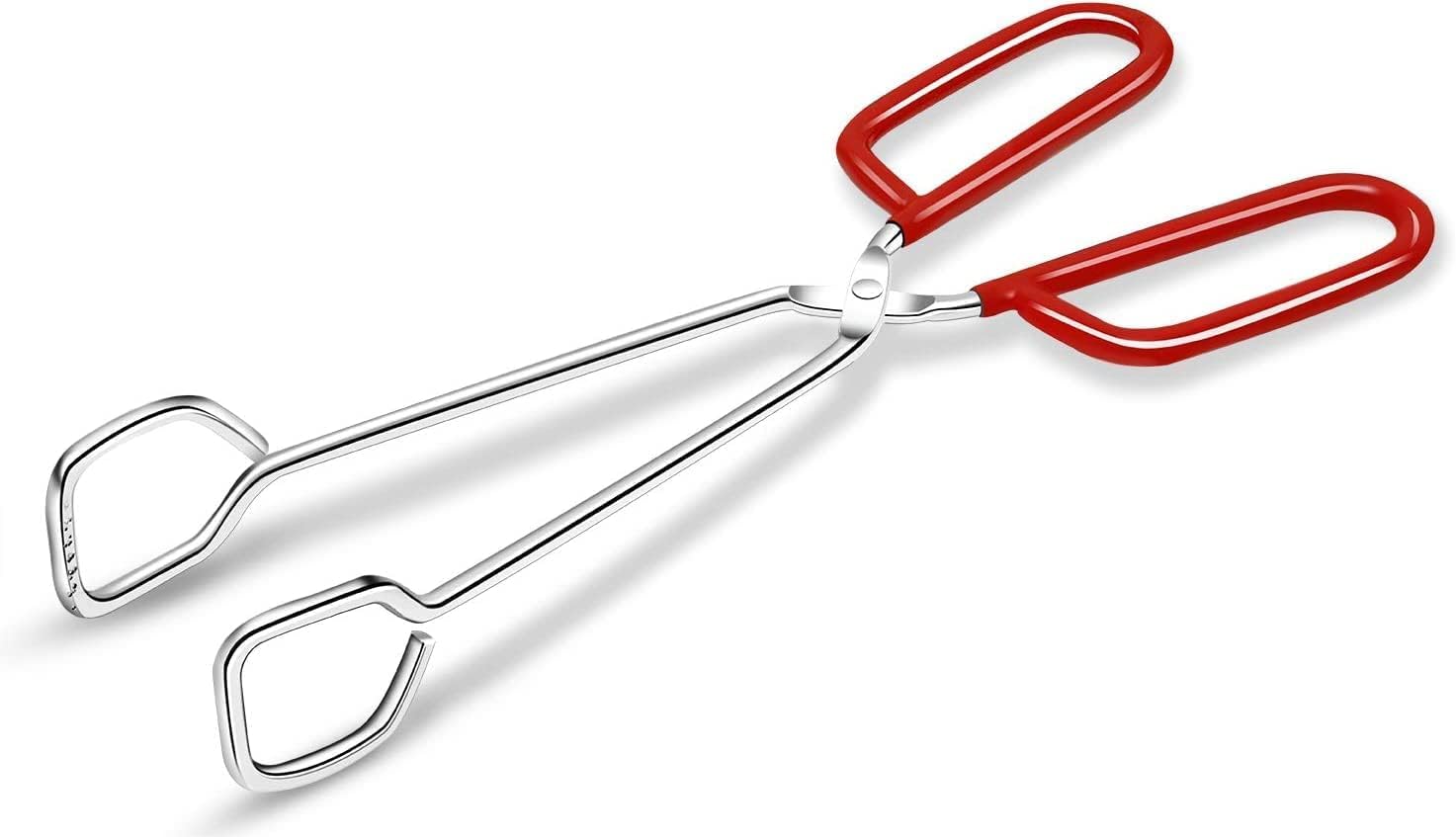 - Hiash 10-Inch Heavy Duty Stainless Steel Kitchen Tongs - Non-Slip Comfortable Red Grip, Scissor Design, Heat Resistant for BBQ and Cooking
