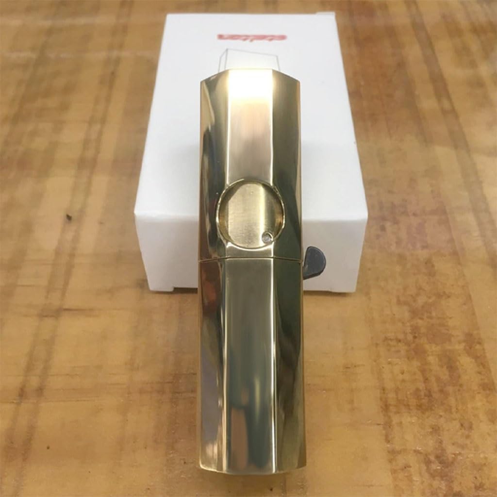 Handmade Octagonal Retro Brass Kerosene Lighter, Men's Old-Fashioned Trench Antique Lighter, Perfect Gift for Collection and Elders and Friends(C)
