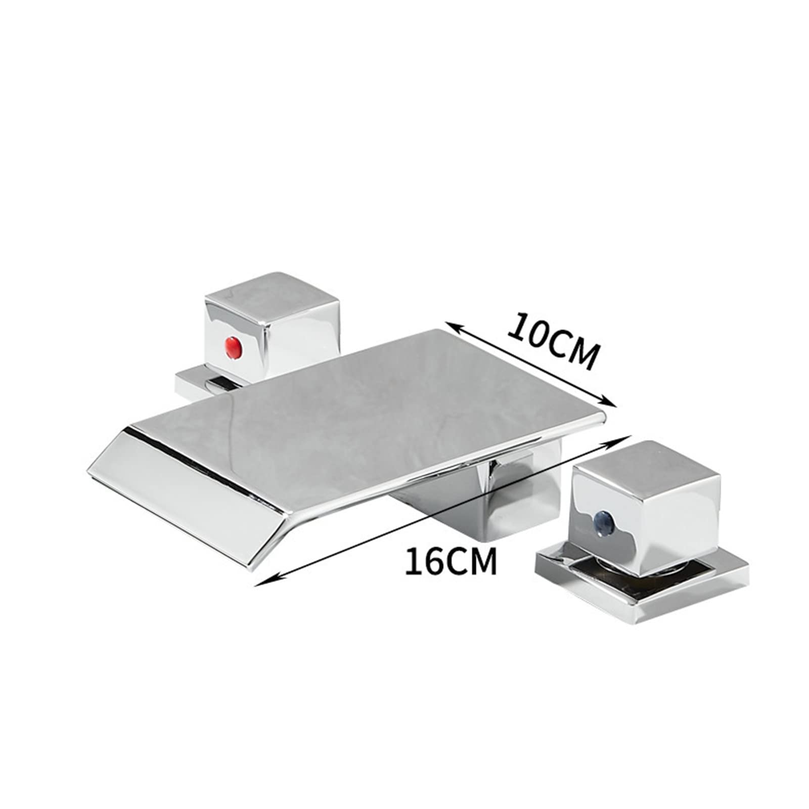 Sanliv Waschbeckenarmatur Wasserfall-Design – Gebürstetes Nickel, Für 3-Loch Becken, Mit Pop-Up Ablauf