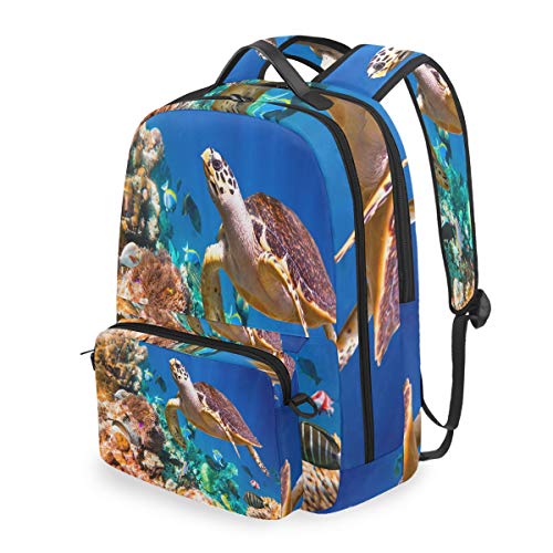 Lustiger Rucksack mit Meerestier, Schildkröte, Fisch, abnehmbare Schultertasche, Schultasche, Umhängetasche für Kinder, Jungen und Mädchen Cover