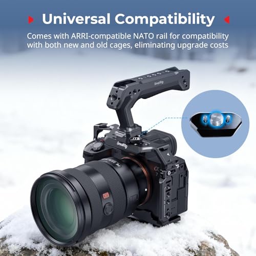 Image of SMALLRIG Quick Release Top Handle, Dual-Direction & Compatible QR-Slide NATO Rail for ARRI with 1 /4 inch-20 Screw, Ergonomic Design,15kg Max. Load,Built-in Multiple Mounting Points,HawkLock H21-5632