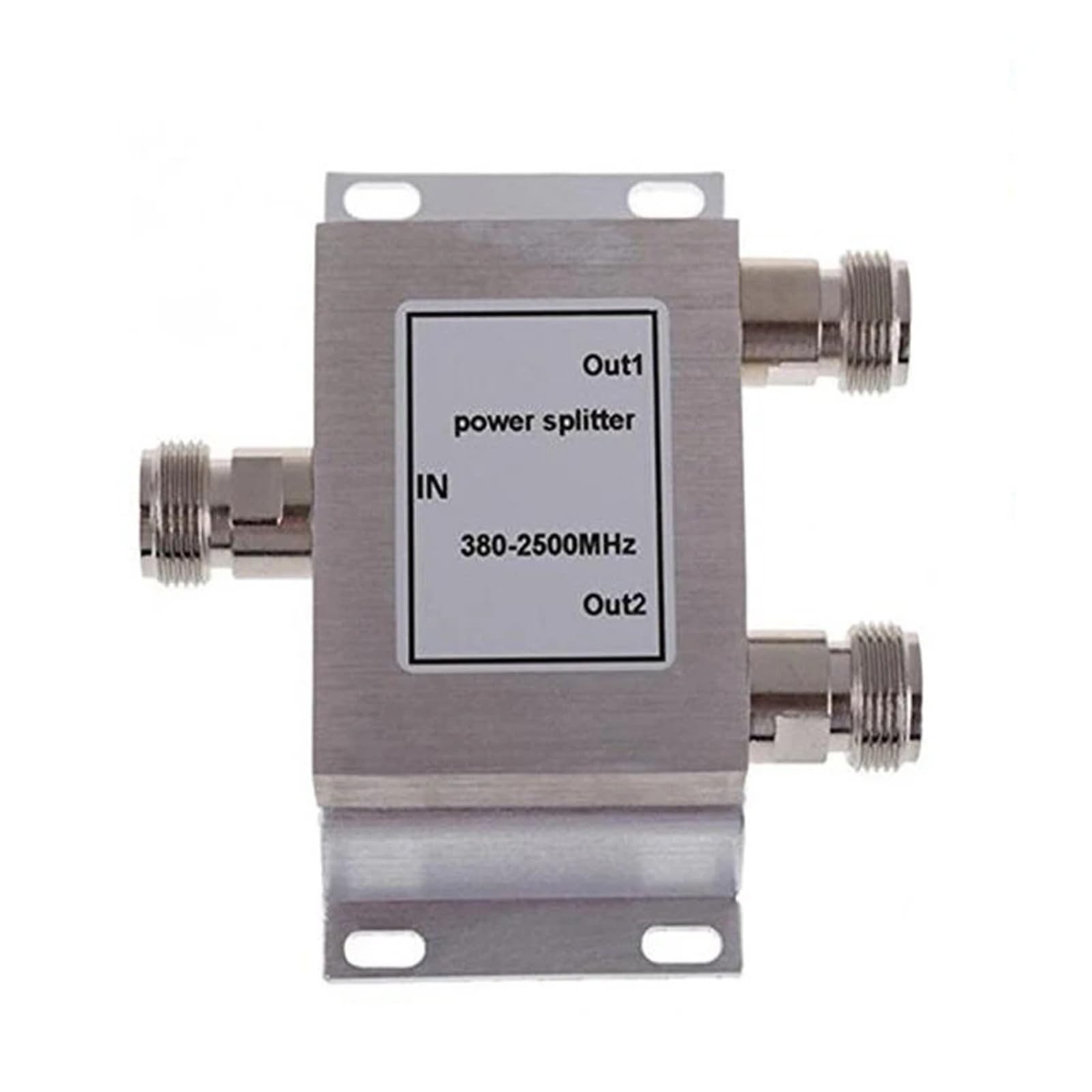 RF Coaxial Splitter, 1 to 2 Way Power Splitter, 380-2500MHz Signal Booster Divider, N Female 50ohm