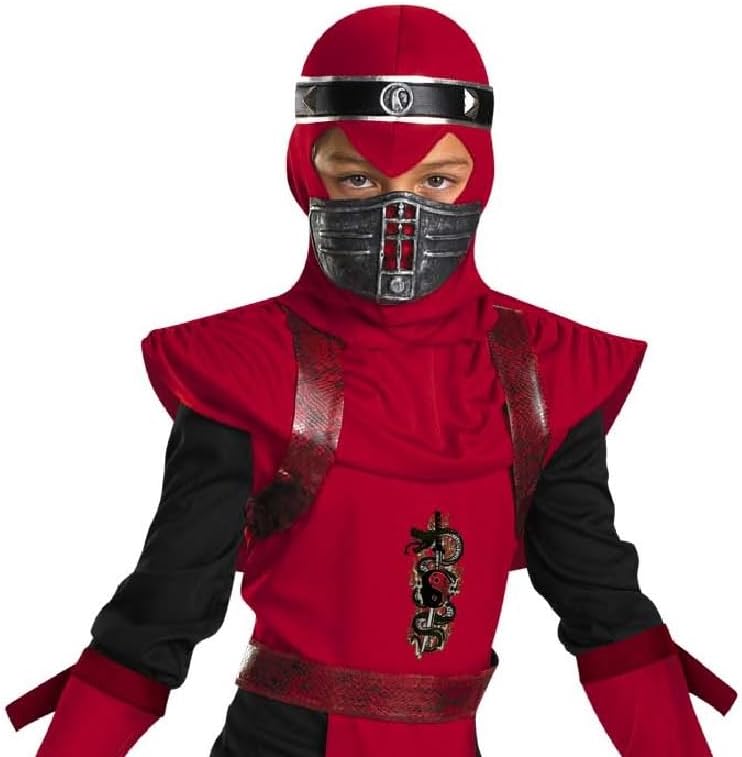 Disguise Shadow Ninjas Night Fury Red Viper Ninja Deluxe Boys Costume, 4-6