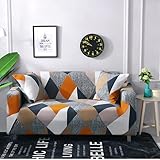 Be Oshareソファーカバー 2人掛け〜4人掛け 肘付き 肘あり 一体型 そふぁーかばー 肌触り良い ソファー保護カバー 北欧 伸縮性 洗濯可能 クッションカバー1枚付き スポンジ棒付き (#01, 3人掛け)