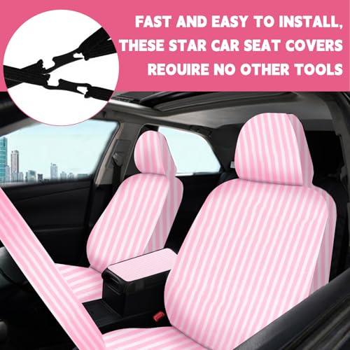JINGSEN Stripe Car Seat Cover Full Set,Stripe Steering Wheel Cover Suitable for Universal Car Accessories Interior Set,Suitable for Sedans,SUVs by JINGSEN - Image 2