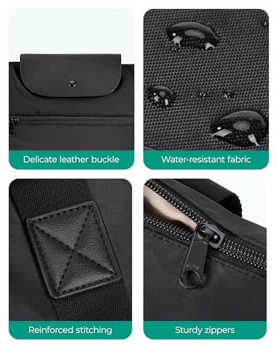 Image of BAGSMART Foldable Tote Bag with Compartments and Zipper for Women's Travel