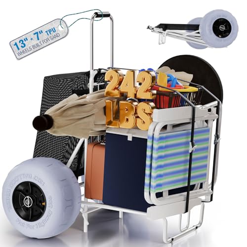 PYY Beach Cart - Big Balloon Wheels, 242 Lbs