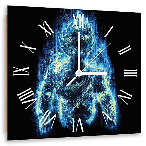 Bildwanduhr XXL quadratisch Anime Deko für Kinder Blau 80x80 cm Cover