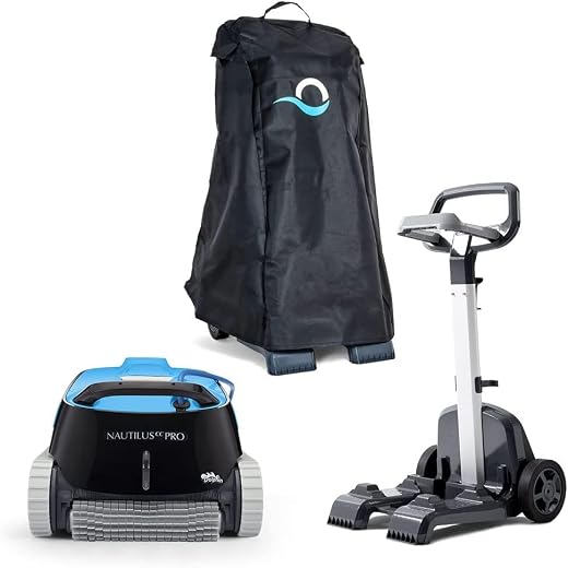 Dolphin Nautilus CC Pro Robotic Pool Vacuum Cleaner with Wi-Fi Control — Included Universal Caddy and Classic Caddy Cover — Ideal for In-Ground Pools up to 50 FT in Length