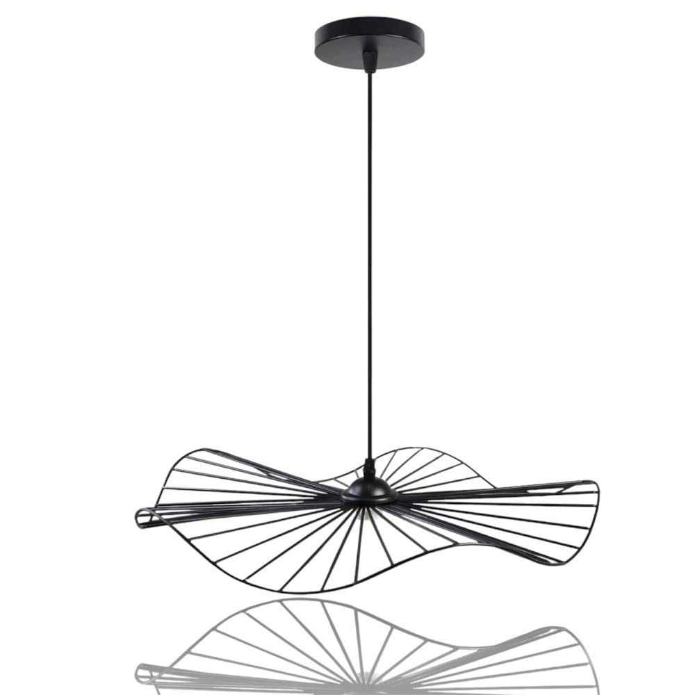 Vetrineinrete® Lampadario da soffitto pendente a sospensione di forma rotonda traforato plafoniera lampada portalampada con attacco e27 arredamento casa moderno (Nero) P52
