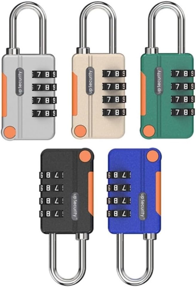 4 Digit Combination Lock Concept with Steel Cable Hardware Weatherproof Luggage Anti-Theft(Black)