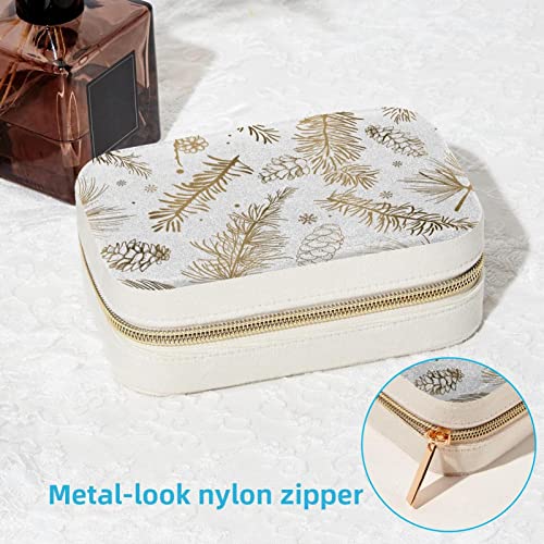 Boîte à bijoux de voyage portable dorée pour protéger vos colliers et bagues
