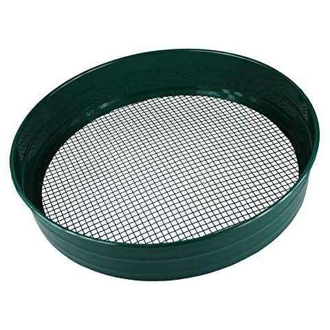 simpaoutdoor Steel Garden Riddle Sieve 1/4" 6mm Mesh 70mm Deep Cover