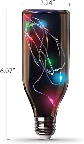 Miniatura 4 de Feit Electric FYBOTRGBLED 1.5 W Botella decorativa de hadas con brillo mágico RGB LED transparente, 6.07 pulgadas de alto x 2.24 pulgadas de