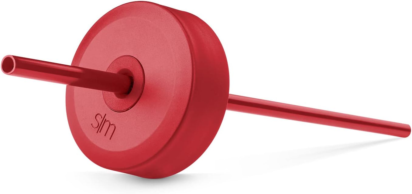 Simple Modern Wide Mouth Lid Leak Proof Straw Chug Handle Flip Fits Summit Water Bottles and Hydro Flask, Tumbler Style, Cherry