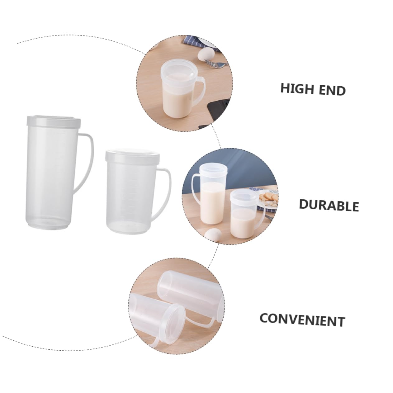 SOLUSTRE 6pièces à Mesurer Plastique Avec Échelle Récipients Pour Café Lait Et Jus Utilisation -