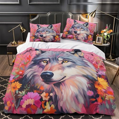 Housse de couette loup 3D microfibre inaltérable de qualité supérieure - 2