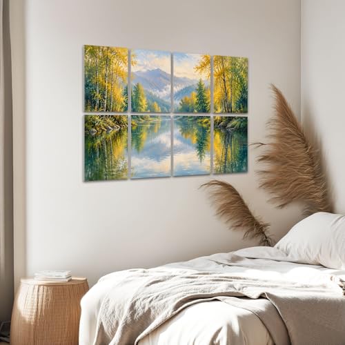 Paneles Acústicos Decorativos LAMOONHOME, 8 piezas, absorción de sonido, impresión artística con paisaje, 48"x32" miniatura 6