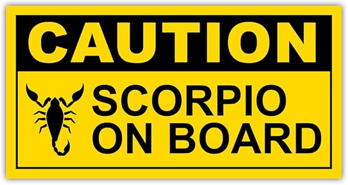 Caution Scorpio On Board Bumper Sticker Zodiac Scorpio Scorpion Sticker Zodiac Sign Stickers Scorpio Sympol Scorpius On Board Funny Zodiac Bumper Stickers for Cars Trucks Vans [7.5