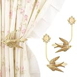 Solid Brass Bird Curtain Holdbacks, Hand-Forged...
