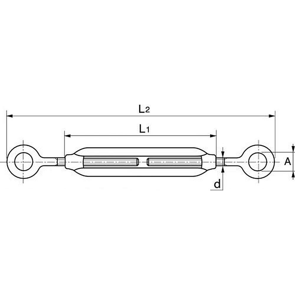 5X Spannschlösser m. 2 Ösen 10 Edelstahl A4