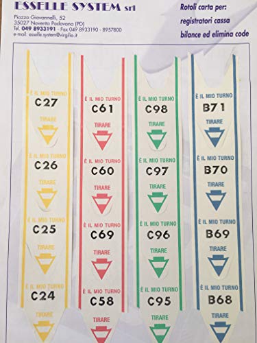 40 Rotoli Tickets Eliminacode Coda Di Rondine - Rosso, 2000 Biglietti Per Ristoranti