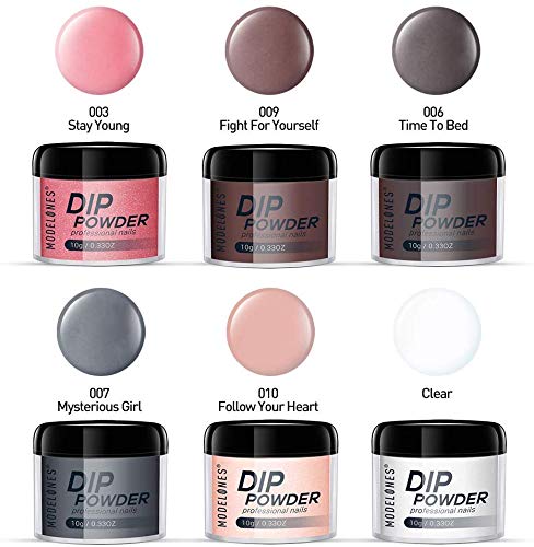Dipping Powder Nail Starter Kit Nude Gray 6 Colors,Dip Powder System Starter Nail Kit Acrylic Dipping System for French Nail Manicure Nail Art Set Essential Kit,Portable Kit for Travel - Thumbnail 3