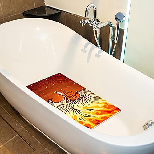 Tapis de bain antidérapant en PVC Phoenix motif oiseau 40x70 cm