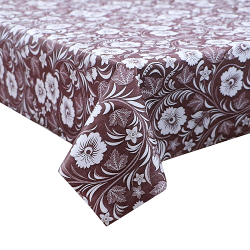 Image of Dakshya Industirs PVC Waterproof Table Cover 36x54 Inch Floral Printed Center Table Cover Washable Plastic Table Sheet Oilproof Dining Table Cover for Coffee Table Living Room Home (Royal Bloom)