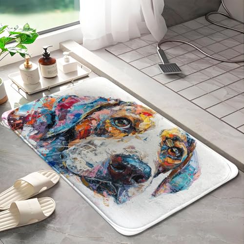 Tapis de bain en mousse à mémoire de forme antidérapant lavable machine chien L