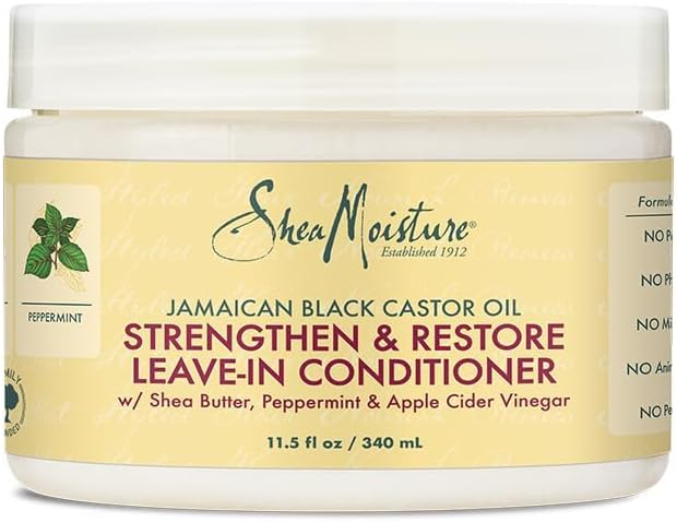 Jamaican Black Castor Oil Strengthen & Restore Leave-In Conditioner w/ Shea Butter, Peppermint & Apple Cider Vinegar 11.5 oz (340ml)