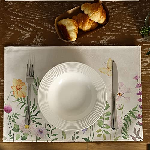 Arkeny AP072-18 Spring Flowers Butterfly Placemats 18X12 Inches Set Of 4 thumb #2