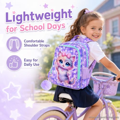 Image of 16 inch Backpack for Girls Boys 4-8, 3Pcs Kids Bookbag Set with Lunch Box, School Bag for Preschool Kindergarten