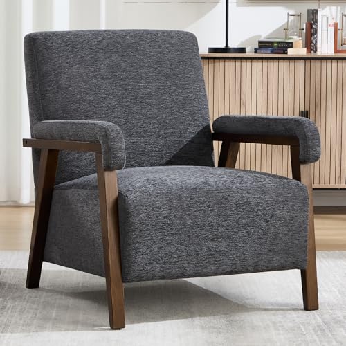 Sillón moderno peluche corto Gris oscuro