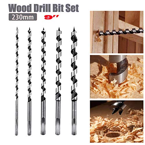 Wood Auger Bits 3/8 In. X 9 In. Screw Point Hex Shank For Wood Deep Hole Drilling #TOP4