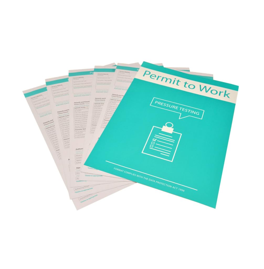 Pressure Testing Permit to Work Forms - Pack of 10, Blue, A4