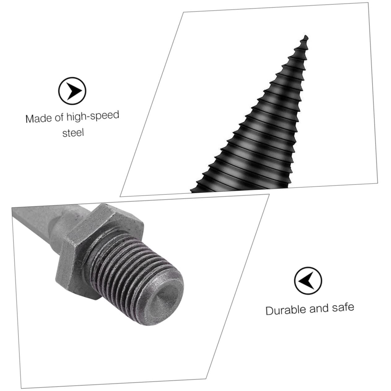 POPETPOP Punta in Acciaio per Spaccare Legna di Punte per Trapano Mano Utensile per Lavorazione Legno Spaccalegna Efficiente per Separare Tronchi