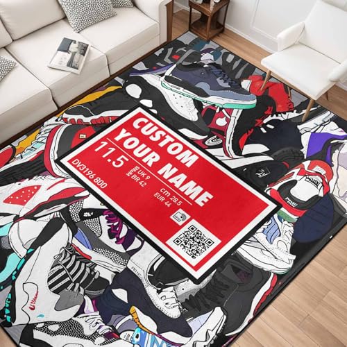 CETPYSYT Custom Sneakers Area Rugs for Bedroom & Living Room