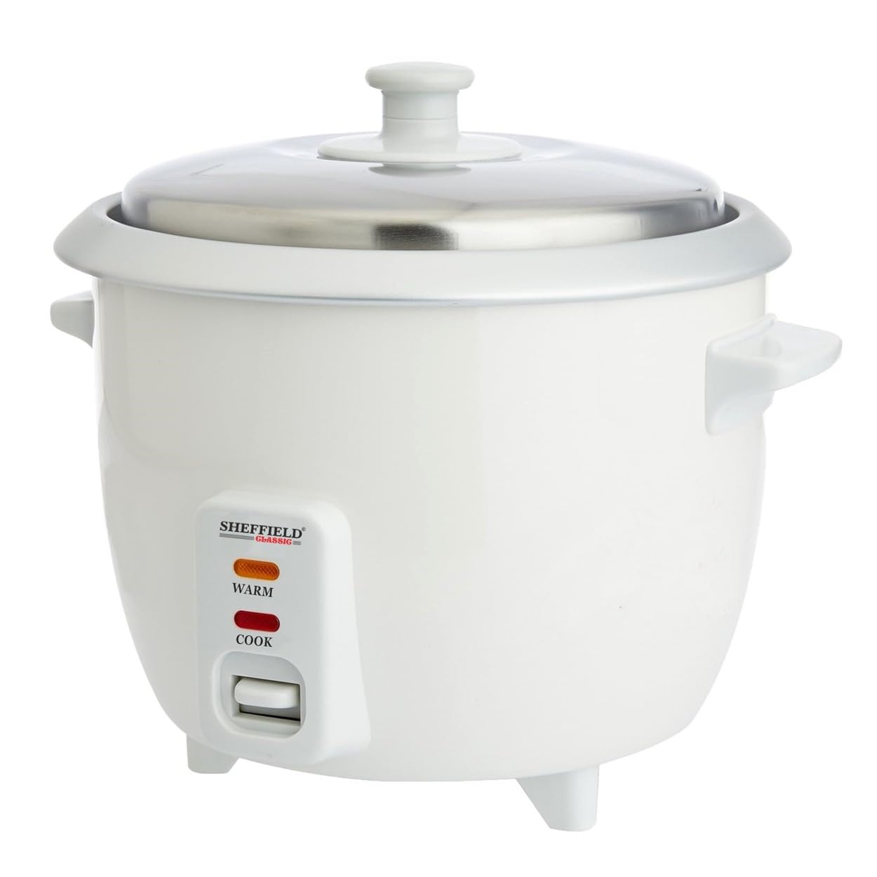 Sheffield Classic Rice Cooker 1.8L | Auto Cooking & Warm | Non-Stick Pot | Cool-Touch Handles | Detachable Power Cord | Easy to Use & Clean – White