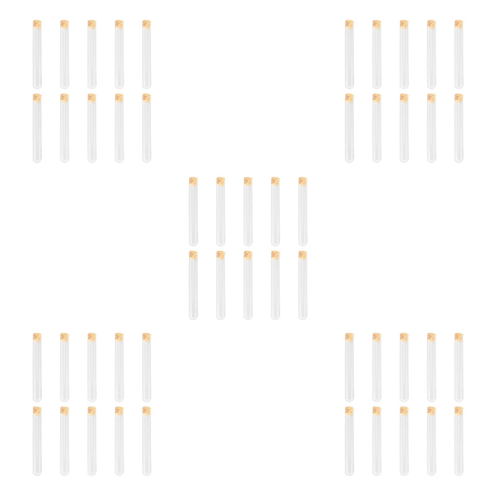 Zerodeko 5 Series Tubo De Ensayo Tubos De Ensayo Con Corchos Conformado Tubos De Laboratorio De Prueba Tubo De Almacenamiento Transparente Muestra Múltiple Redondo De Madera 10 Piezas X 5